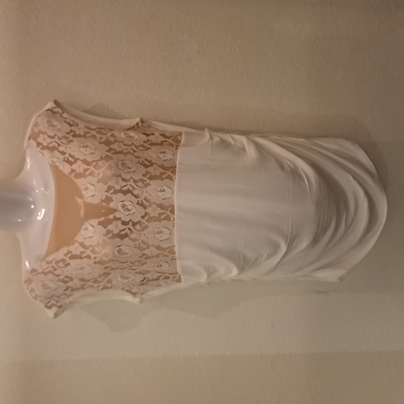 Boston Proper Lace Ruched Knit Tunic - Picture 2 of 11